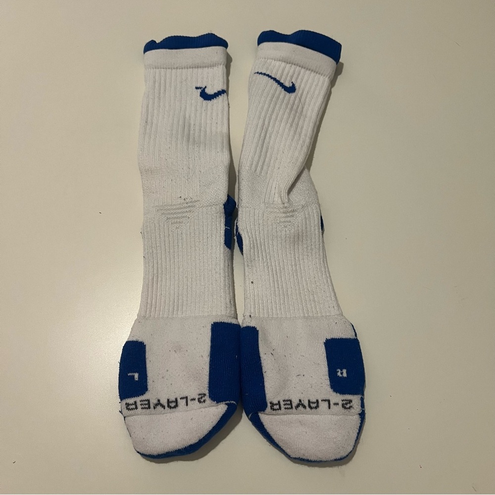 Nike 2 Layer elite socks | White and Blue